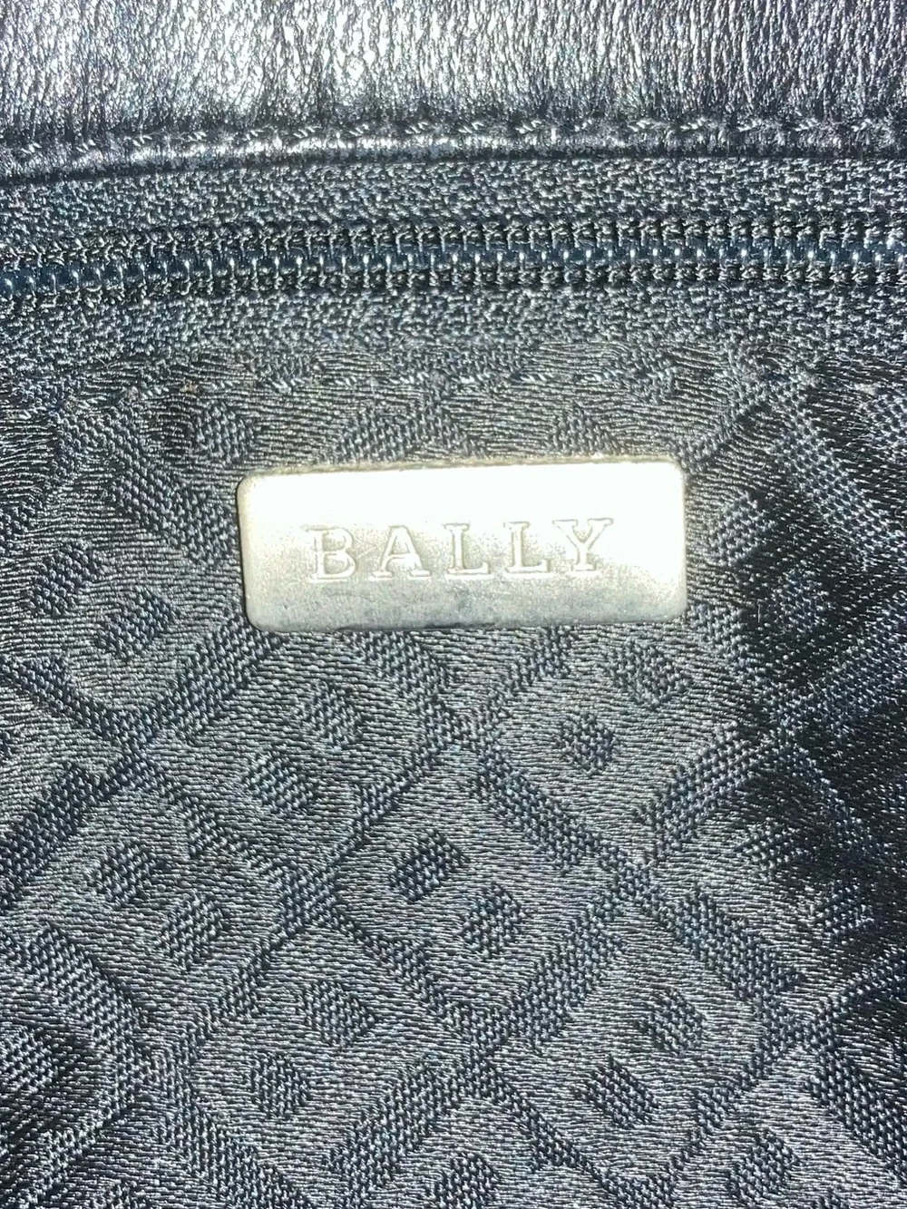 BALLY Black Leather Handbag w/ Silver Iconic "B" Handles - Picture 2 of 8